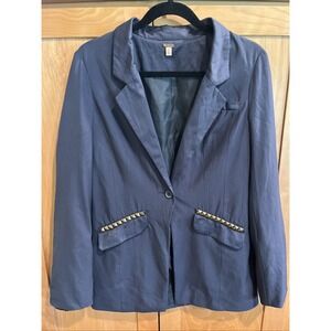 Free People Vice Studded Blazer Sz 10 Rock Star, Edgy, Dark Academia, Goth